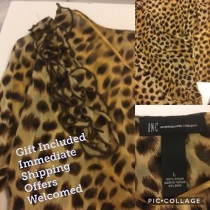 Inc. BNWT Leopard Blouse